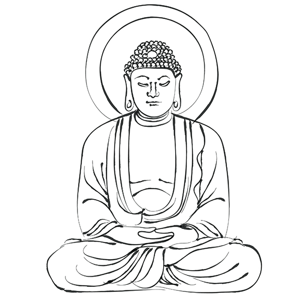 Drawing of a Buddha.