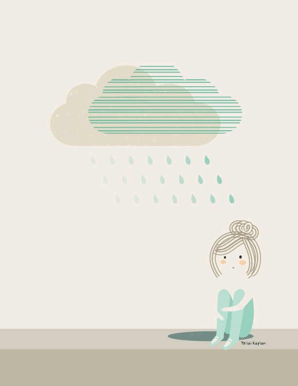 Rain cloud portrait doodle.